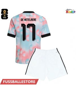 Günstige Belgien Charles De Ketelaere #17 Auswärts Trikotsatzt Kinder WM 2026 Kurzarm (+ Kurze Hosen)